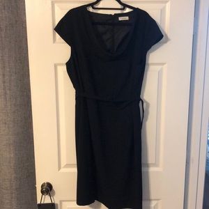 EUC Calvin Klein Cowl Neck Belted Suit Dress
